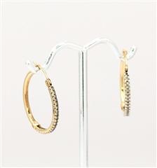 10K Yellow Gold 2.3g Cute Classic Diamond Dainty Hoop Formal Dress Earrings